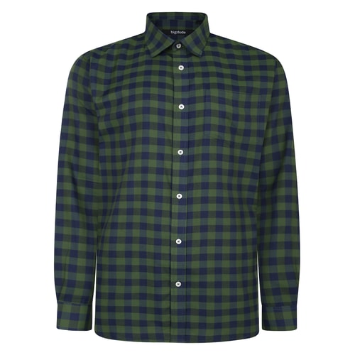 Bigdude Long Sleeve Check Shirt Green